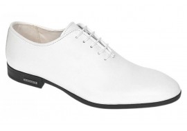 Pantofi Oxford bărbați albi din piele naturală, eleganți de ceremonie – GKR71A